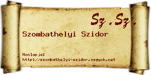 Szombathelyi Szidor névjegykártya